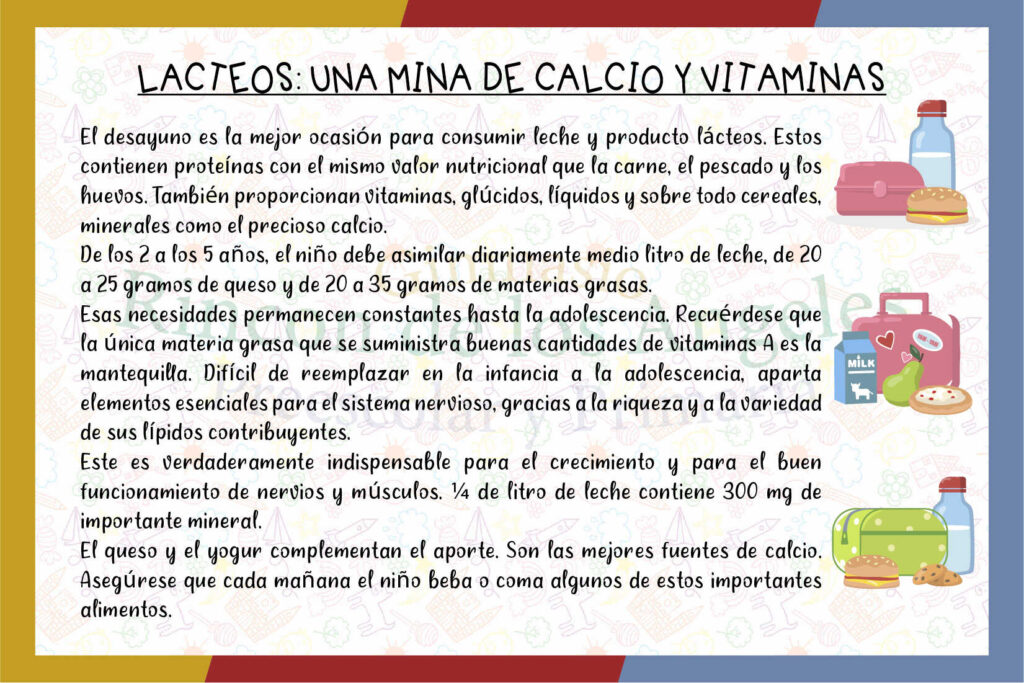 LACTEOS UNA MINA DE CALCIO Y VITAMINAS